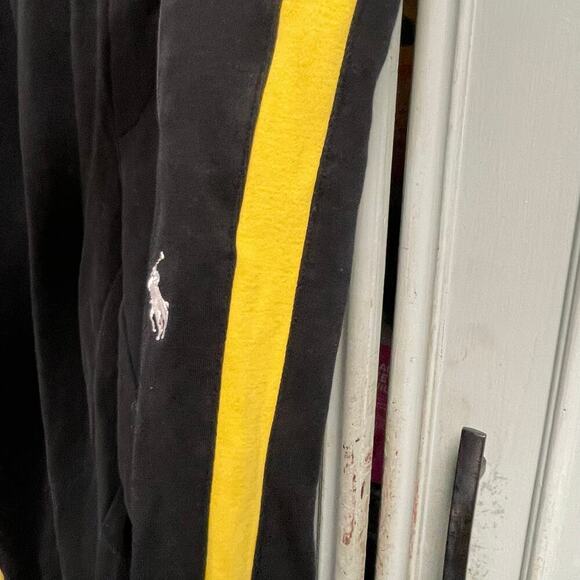 Ralph Lauren Performance Mens Medium Sweatpants Black Yellow Pull On Preppy - Picture 4 of 5